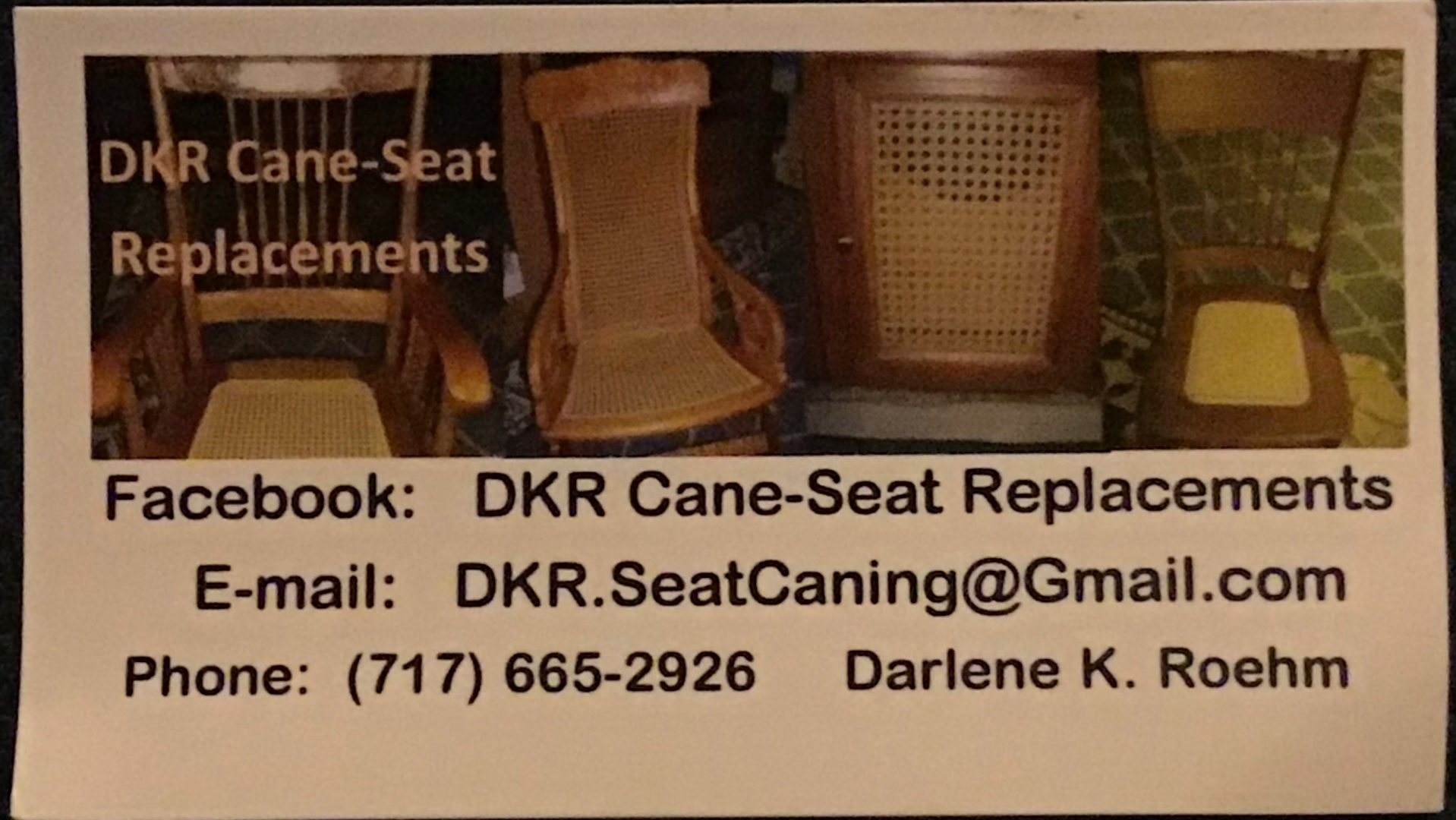 Furniture Repair Shops in Manheim: DKR Cane-Seat Replacements