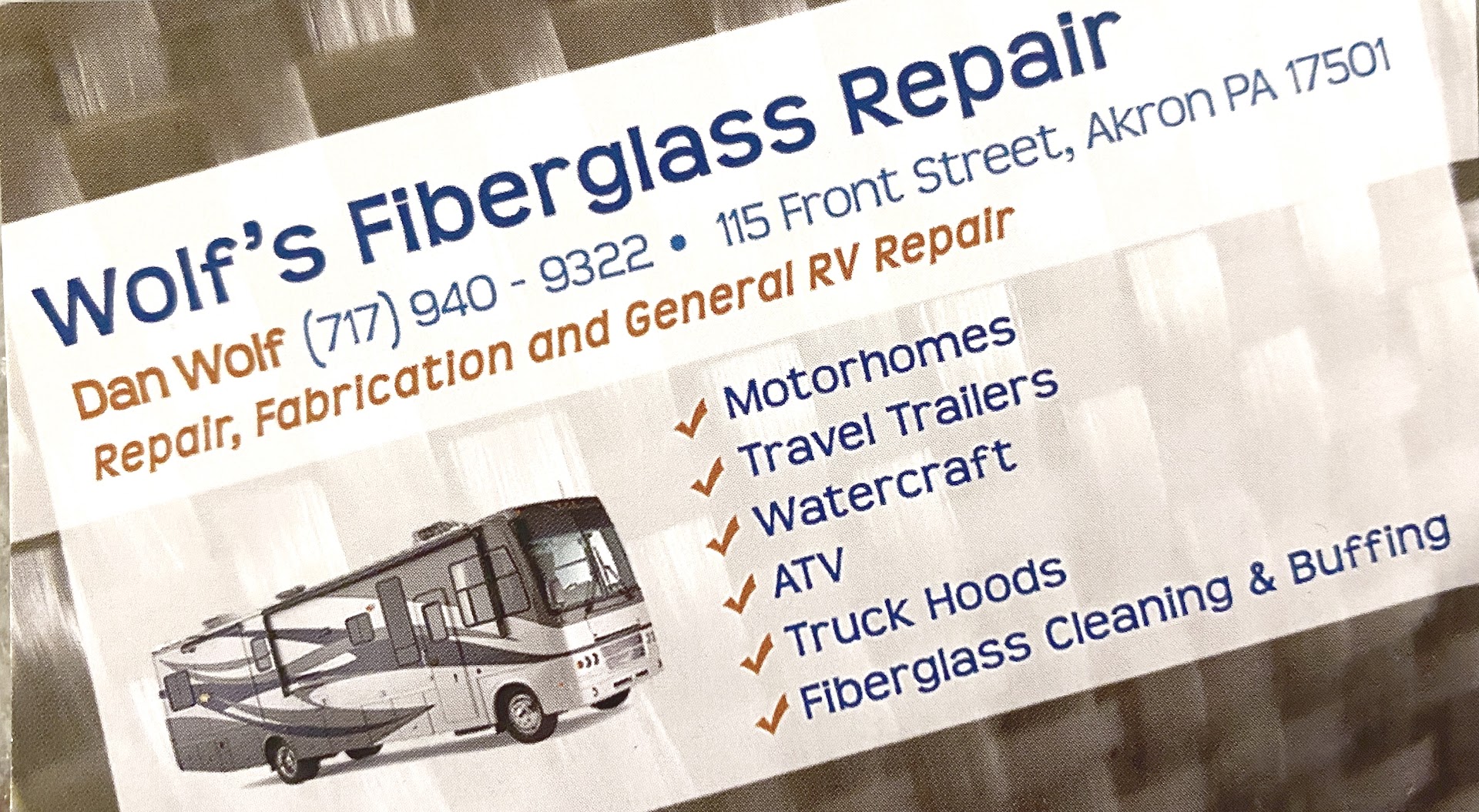 RV Repair Shops in Akron: Wolf's Fiberglass